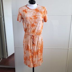 Orange Tie-Dye T-Shirt Dress Calvin Klein
